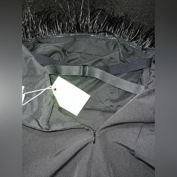 NWT SAM EDELMAN Feather Trim Strapless Minidress Sz 6 - Picture 6 of 7